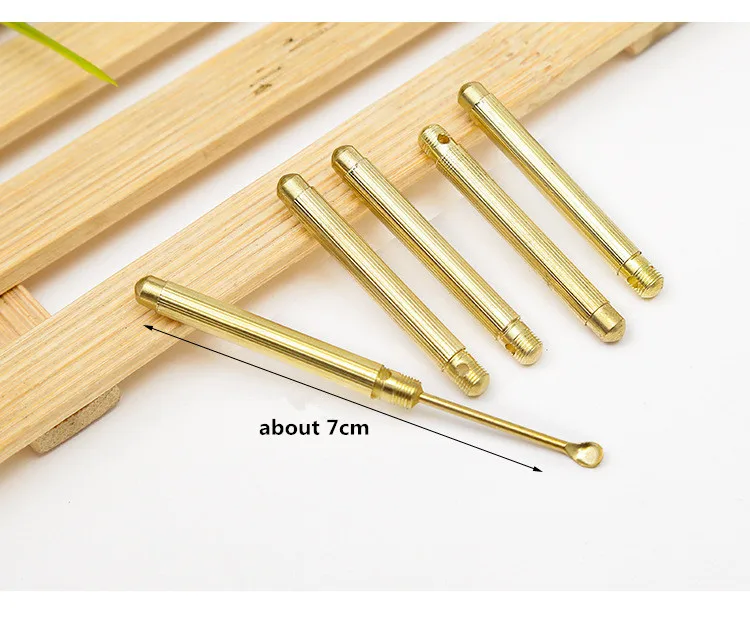 Складной Тип золотой очиститель ушной серы Портативный ушной воск инструменты для удаления ушной ложки прилагается кольцо для ключей