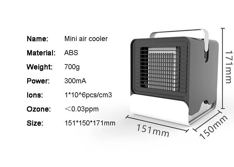 LEARNHAI Mini Air Cooler Fan Portable Digital Air Conditioner Humidifier Easy Cool Purifies Air Cooling Fan for Home Office