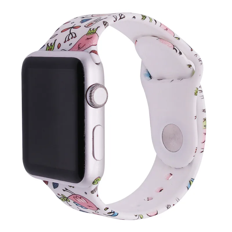 Модный мультяшный Микки Apple Watch ремешок для iWatch серии 4 3 2 1 высококачественный силиконовый ремешок 38 мм 42 мм 40 мм 44 мм стильный ремешок для часов