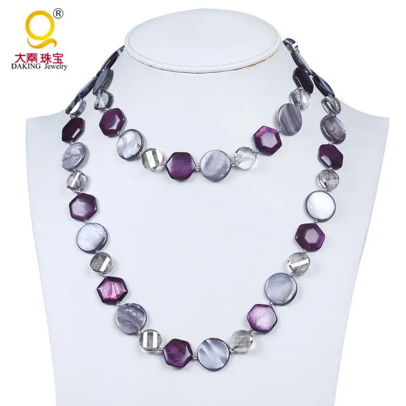 Уникальное ожерелье из дисков овальной квадратной шестиугольной раковины с бисером множественных геометрических форм, ручная работа, пляжные украшения для костюма