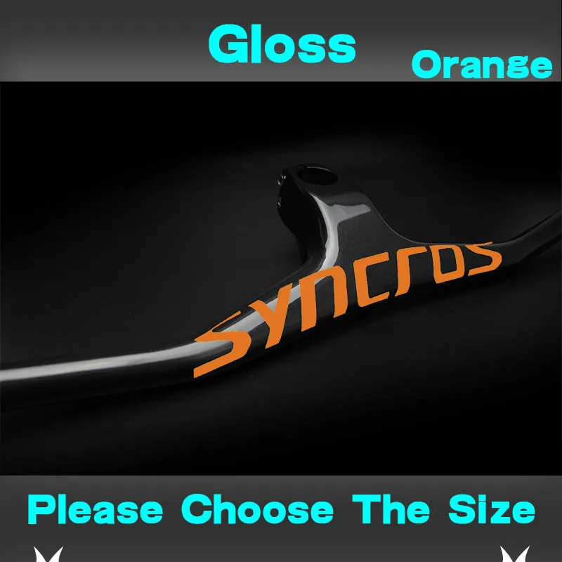 Black Orange Gloss Syn Custom Champion MTB велосипедный стояк-17 градусов однообразный Интегрированный руль со стволом 3 к черный матовый углеродный MTB руль - Цвет: Black Orange Gloss