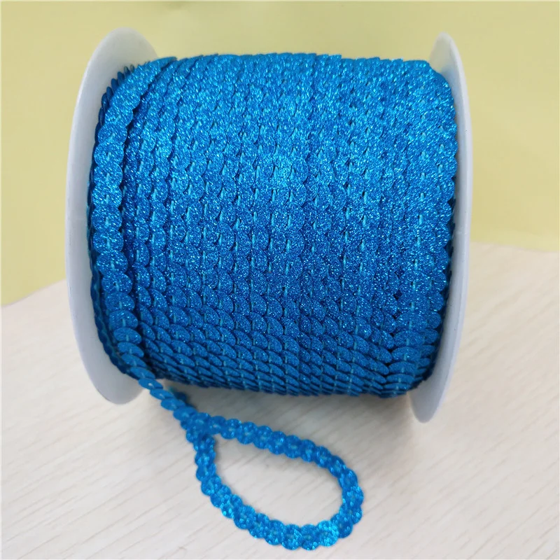 100 ярдов 6 мм кислотная синяя пудра блеск покрытие рулон с блестками отделкой