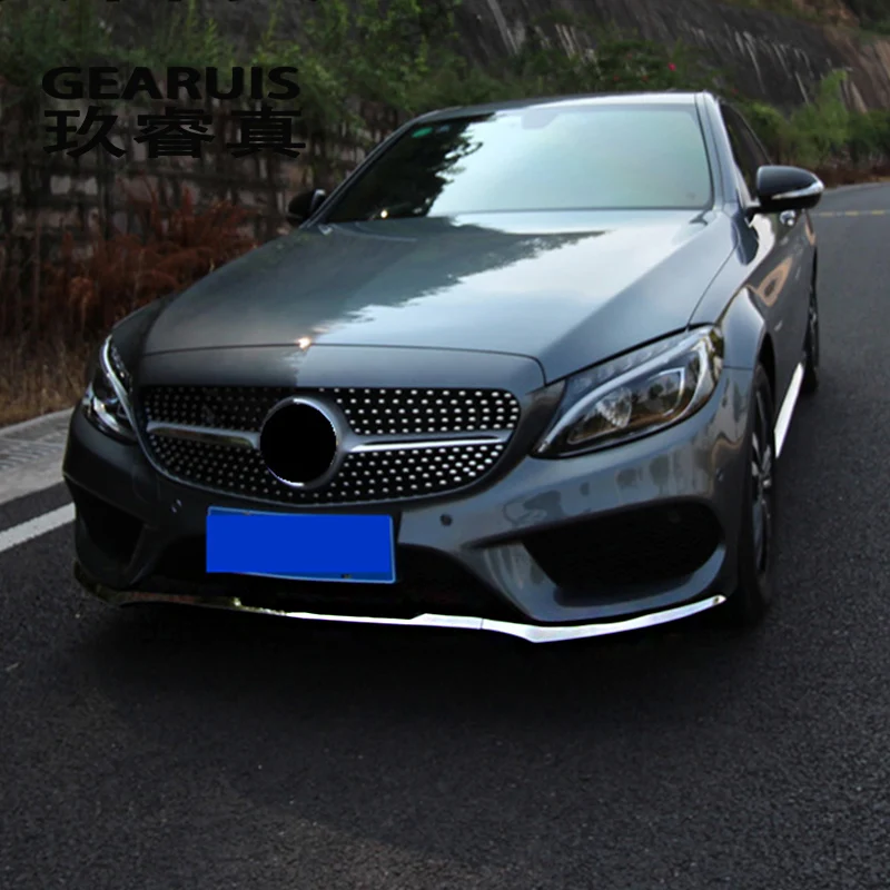 Для Mercedes Benz C Class W205 на передний бампер для автомобильного стайлинга губ Нижняя