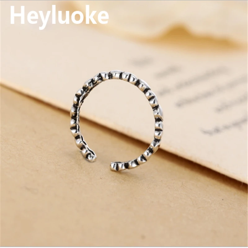 

2019 Top Fashion Rings 100% Rings For Hearts Design Vintage Thai Jewelry Open Ring For Lover Best Gift
