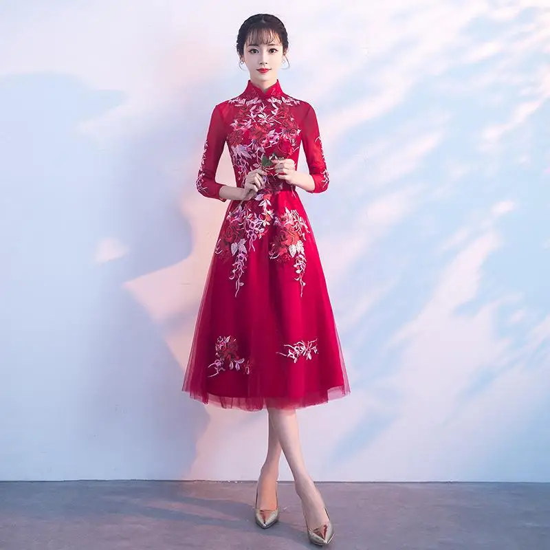 Сексуальное платье в китайском стиле, женское тонкое, вечерние, длинное, Cheongsam, свадебное платье, роскошное, свадебное, Qipao, модная одежда, Vestido - Цвет: Style - 5