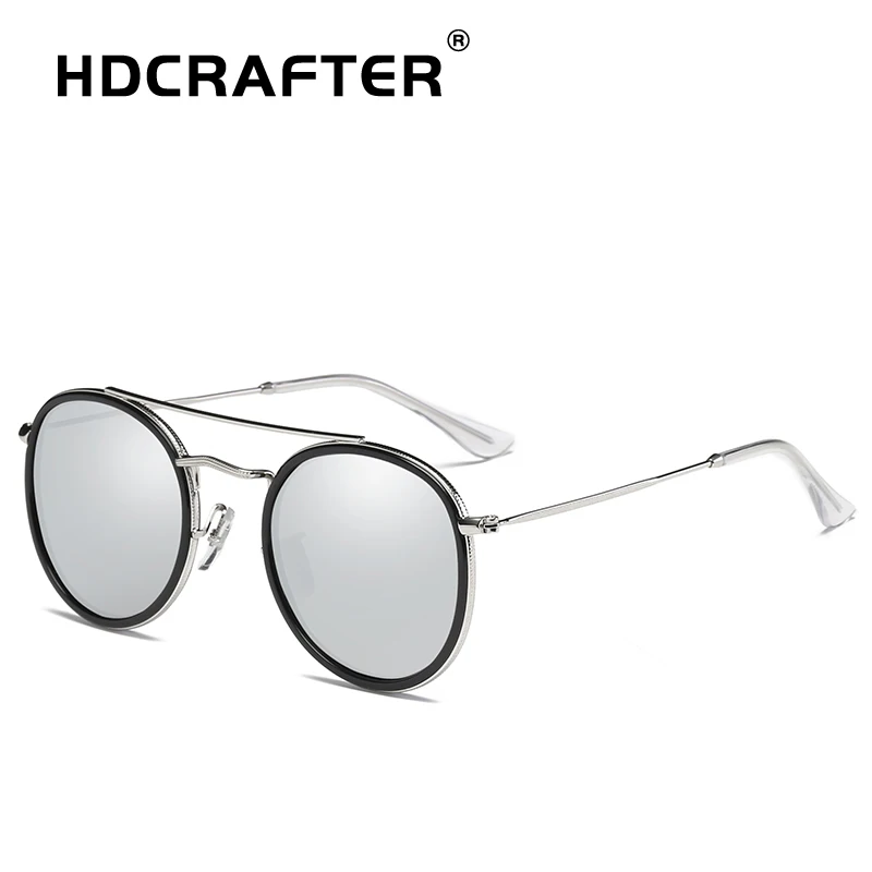 HDCRAFTER женские модные солнцезащитные очки, женские круглые брендовые дизайнерские Винтажные Солнцезащитные очки, мужские зеркальные ретро поляризованные солнцезащитные очки Gafas