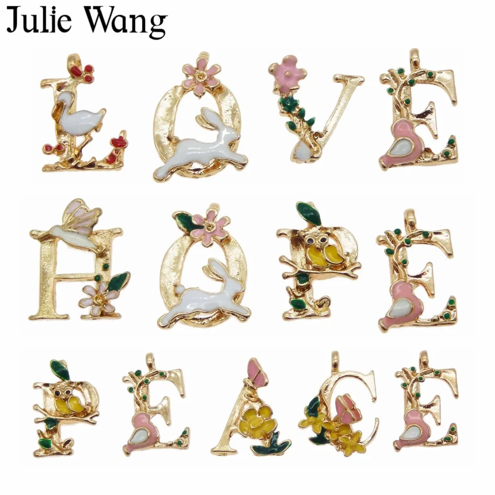 Julie Wang 1 упаковка эмалированные золотистые буквы Hope Dad Mom Love аксессуары для