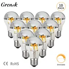 Приглушаемая светодиодная лампочка накаливания Grensk E27, 8 Вт, 220 В, E26, 110 В, теплая, 2700K, A19, Классическая винтажная лампа в форме короны и серебра