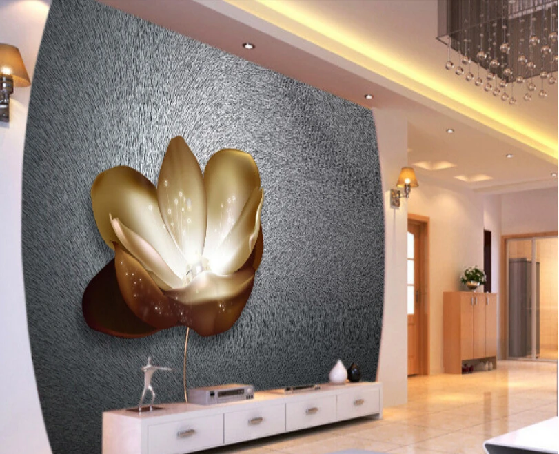 Обои Цветочные на заказ жемчужные цветы 3D стереоскопические обои для гостиной