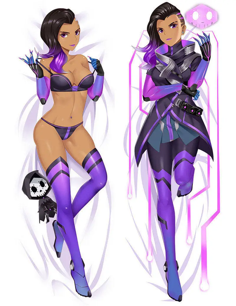 Amellor аниме Overwatch OW Dva Mei Tracer Mercy Sombra сексуальные наволочки 3D двухстороннее постельное белье обнимающее тело наволочка подарок - Цвет: 16