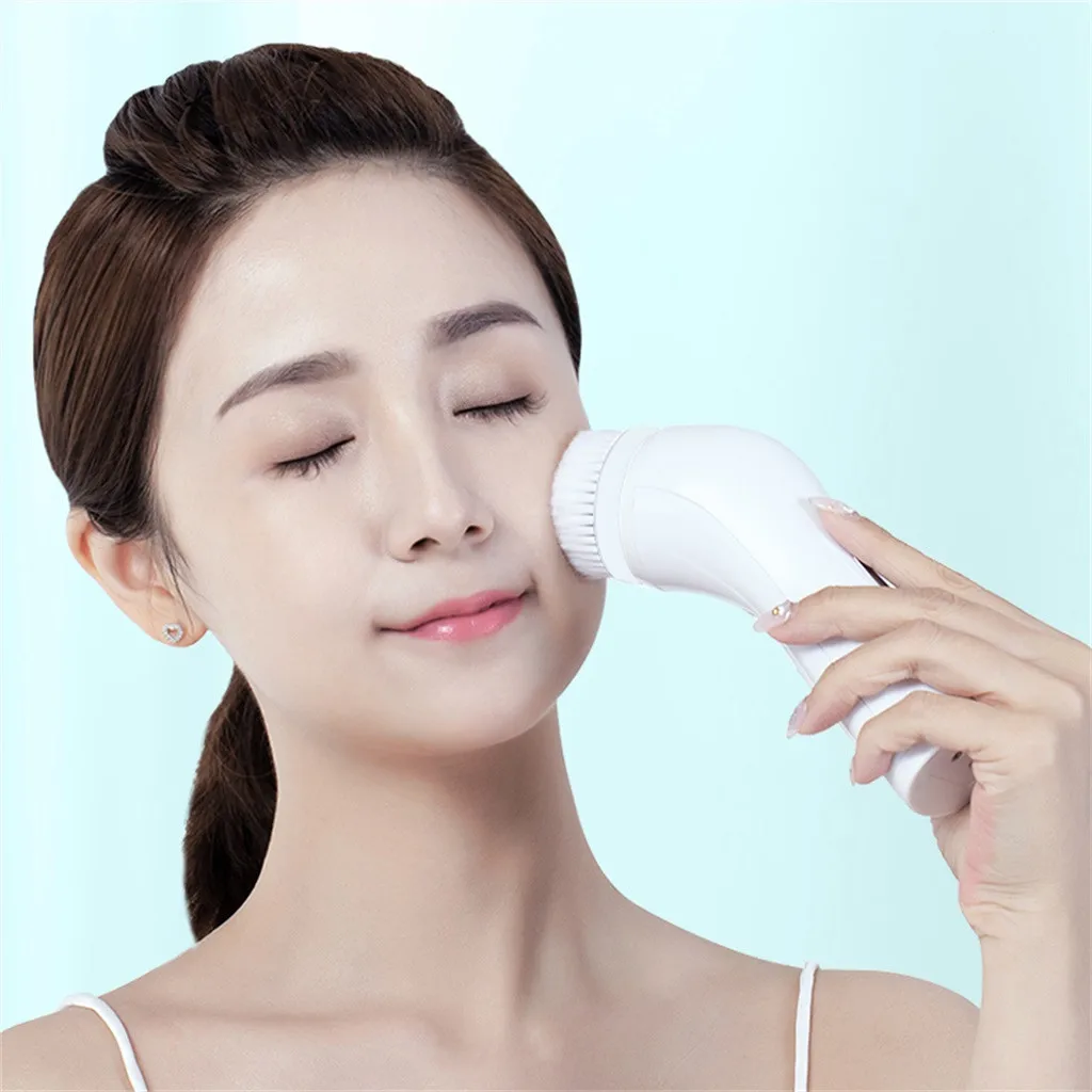 Facial Cleansing Electric Brush Exfoliation 2/3 in 1 Heads Skin Care Tool Scrubber Deep Face Cleaning RechargeableF4.19 | Красота и