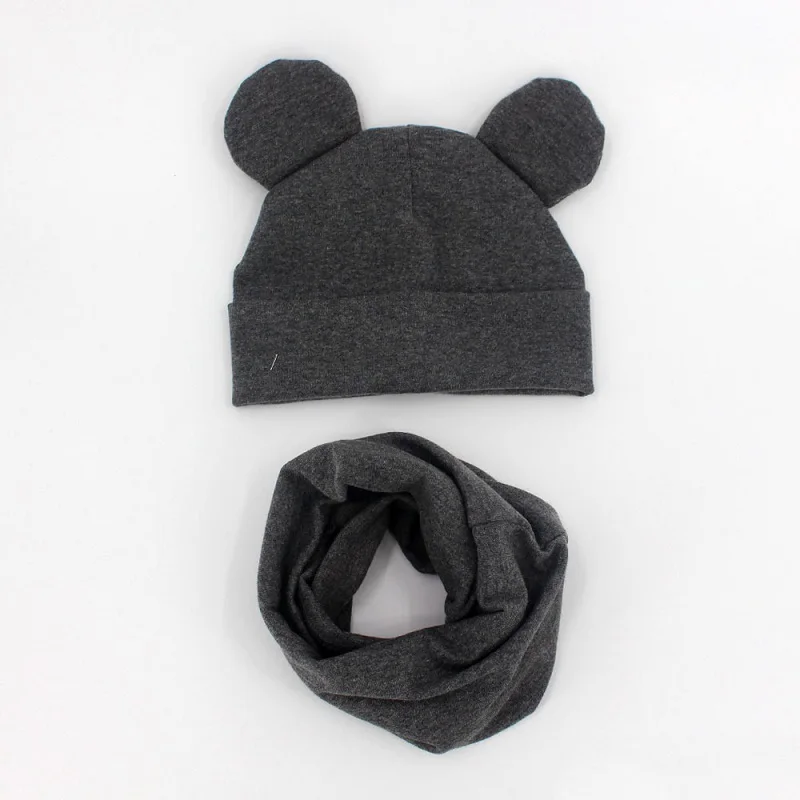Baby Hat Cotton Ear Cap For Boys And Girls Winter Hat Scarf Set Children Boys Cap Scarf 2PCS