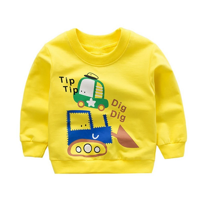 Baby Boys Girls Sweatshirts Autumn Spring Cartoon Cotton Tops Children Long Sleeve Sweatshirt | Детская одежда и обувь