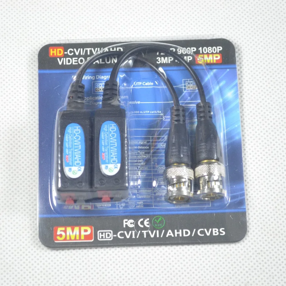 10 пар витые пассивные трансиверы видеонаблюдения BNC витая пара Cat5 HD-CVI/TVI/AHD 5MP 4MP 3MP