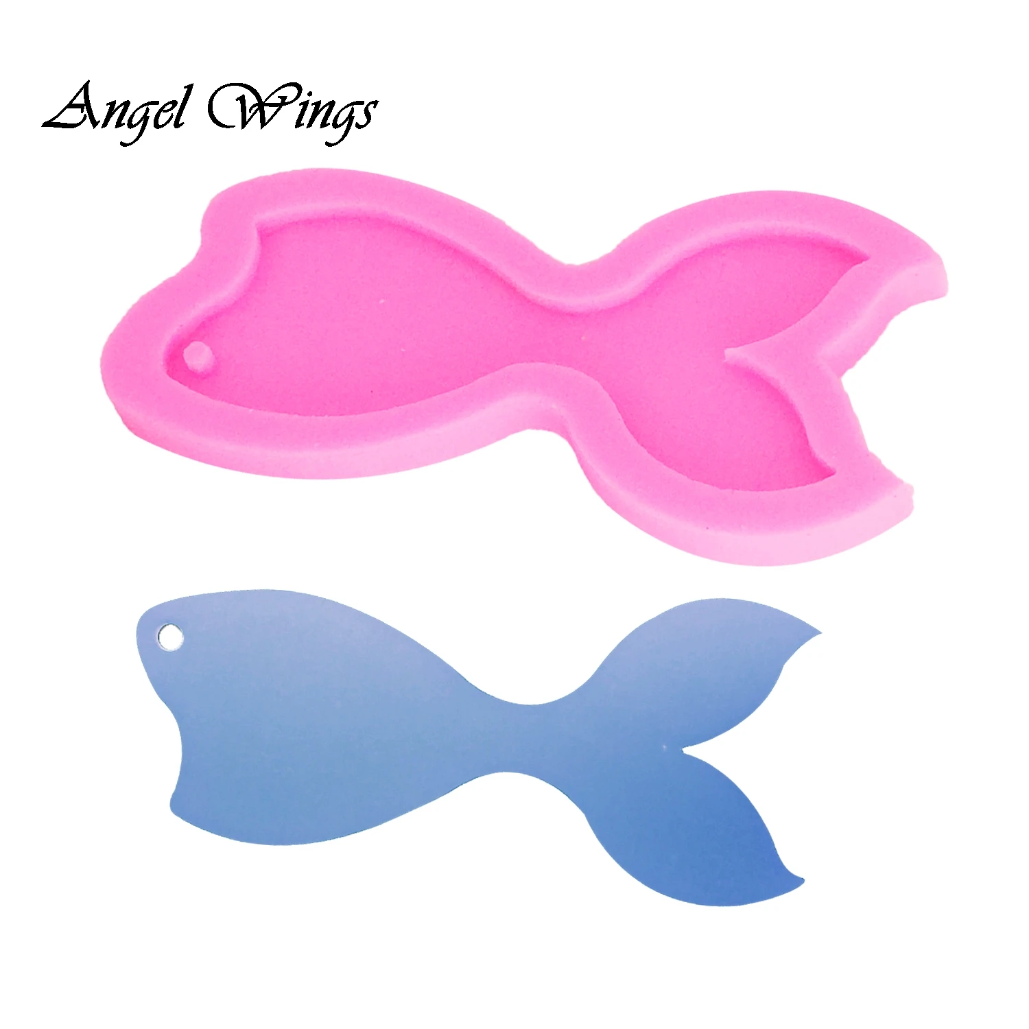 DIY блестящее Силиконовое кольцо для ключей с хвостом русалки кулон отверстием