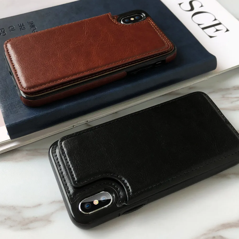 Чехол IER Винтажный чехол для телефона из искусственной кожи iPhone X 8 7 6s 6 Plus с
