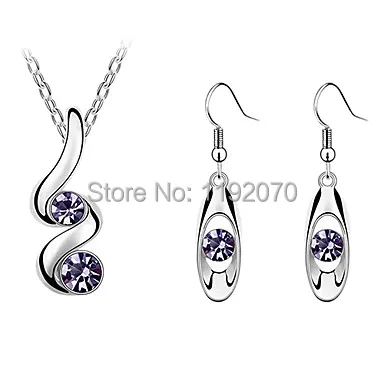 Sweet Silver Plated (Earrings &amp Necklaces) Crystal Jewelry Sets (More Color) | Украшения и аксессуары