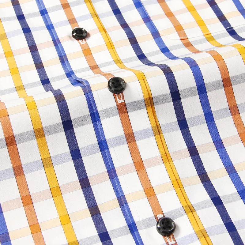 Новый стиль Мужские рубашки с длинным рукавом Хлопок узоры клетчатая рубашка Slim