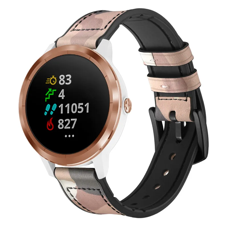 Быстрая замена кожаный силиконовый браслет для Garmin vivoactive 3 music Venu Forerunner 245 645 ремешок умные часы мягкий браслет