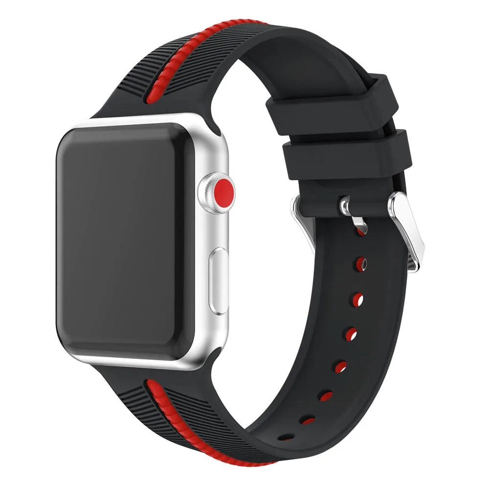 Спортивный мягкий силиконовый ремешок для Apple Watch Series 1 2 3 4 38 мм 42 44 40 сменный