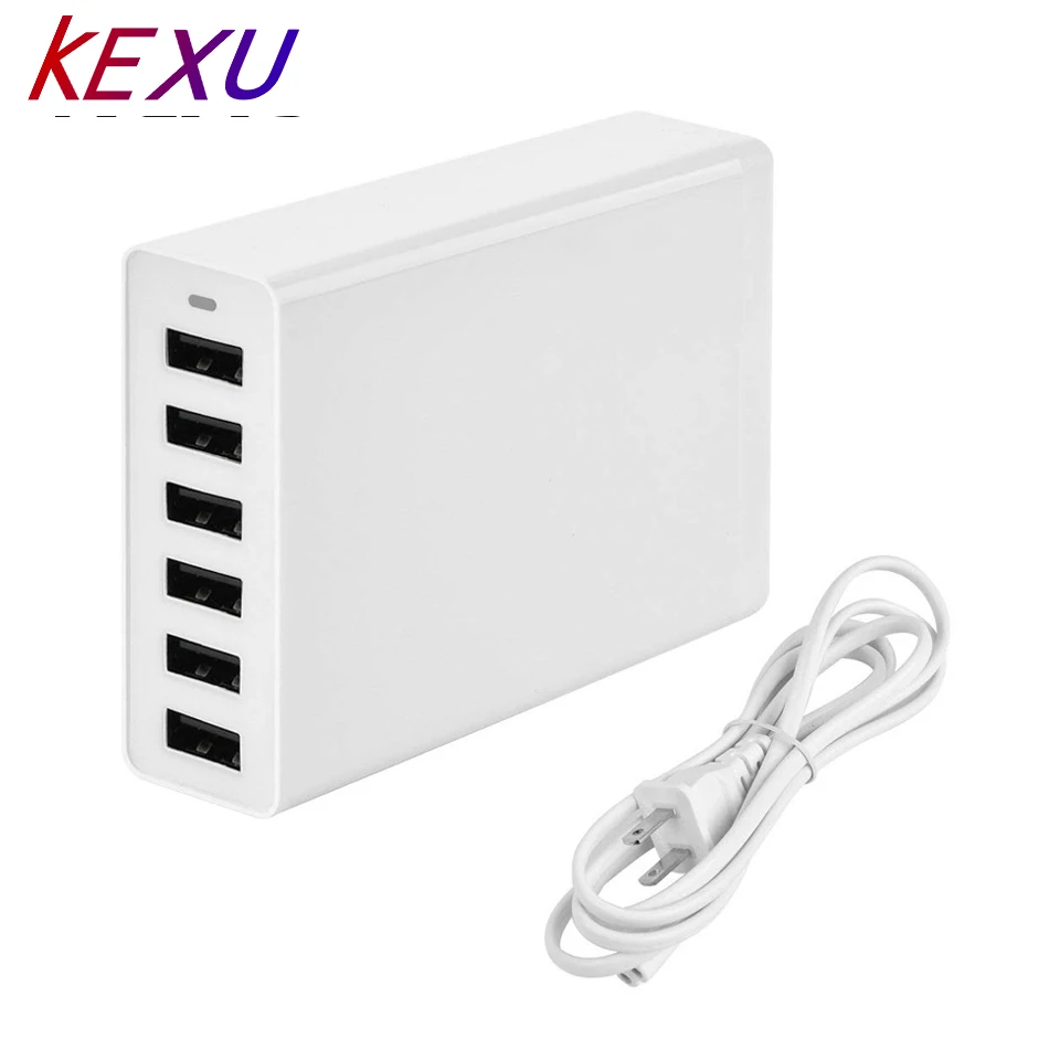 Универсальное USB зарядное устройство KEXU 6 портов умное 5V2.4A с максимальным выходом