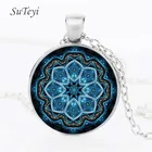 SUTEYI винтажная стеклянная хна ожерельлье из Яги кристальная печать изображения подвеска ожерелье с мандалой Zen буддизм ручной работы эффектные ювелирные изделия