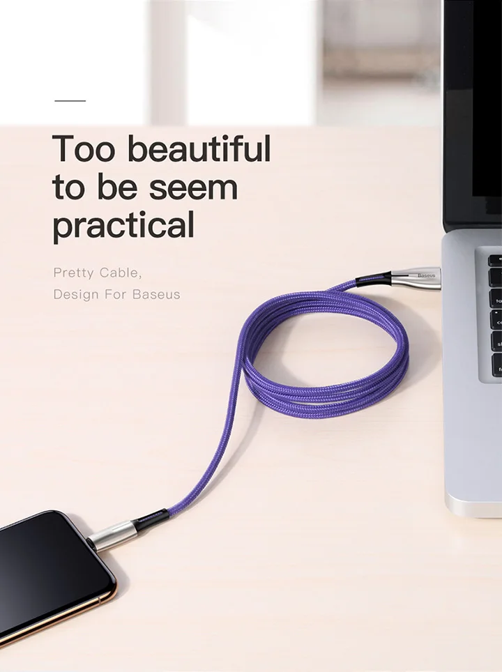 Baseus капли воды 2.4A освещение USB кабель Быстрая зарядка для мобильного телефона зарядное устройство кабель для передачи данных для iPhone Xs Max Xr X S