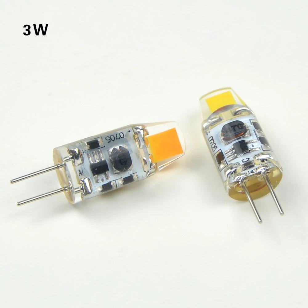 10Pcs AC / DC 12V 3W 6W COB SMD G4 LED lamp light Chandelier High End Silicone LEDs Spotlight Bulb Replace 30W 50W Halogen Light | Лампы и