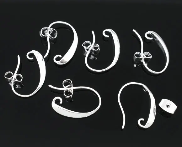DoreenBeads медные компоненты для сережек фурнитура с посеребрением 14 мм (4/8 дюйма) x 18