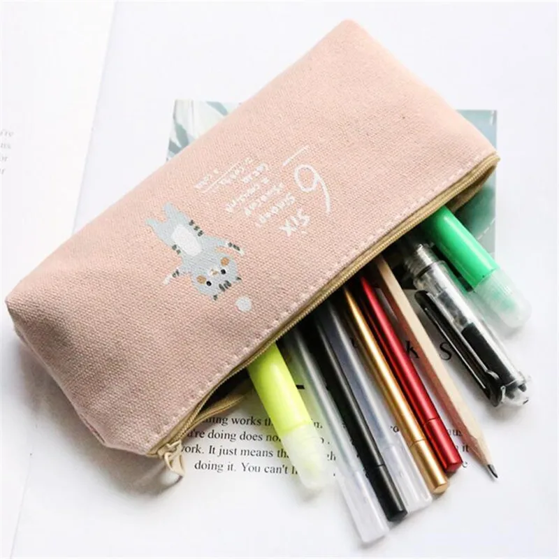 Милый пенал кавайный мультяшный Кот математический для хранения канцелярских