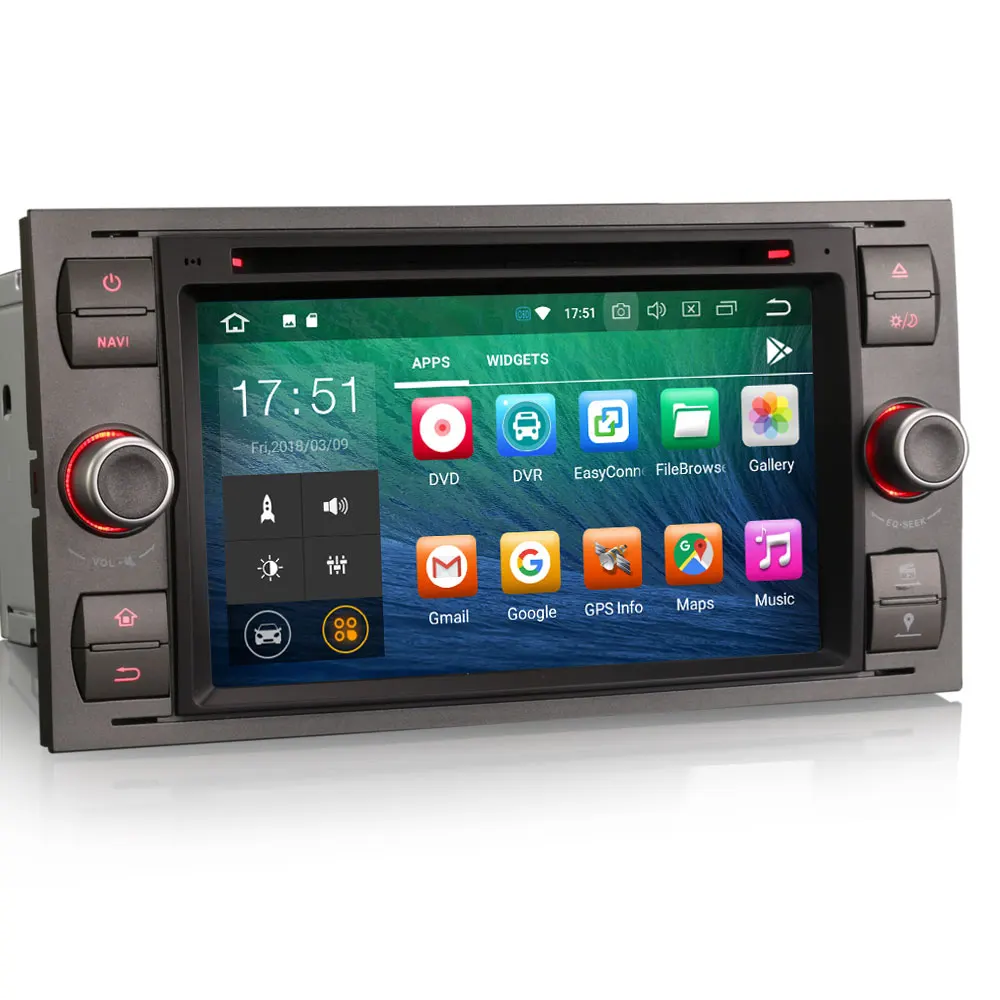 Erisin ES7866F 7 &quotAndroid 8 0 Восьмиядерный 4G RAM автомобильный DVD GPS радио DVR DAB + для FORD C/S-MAX