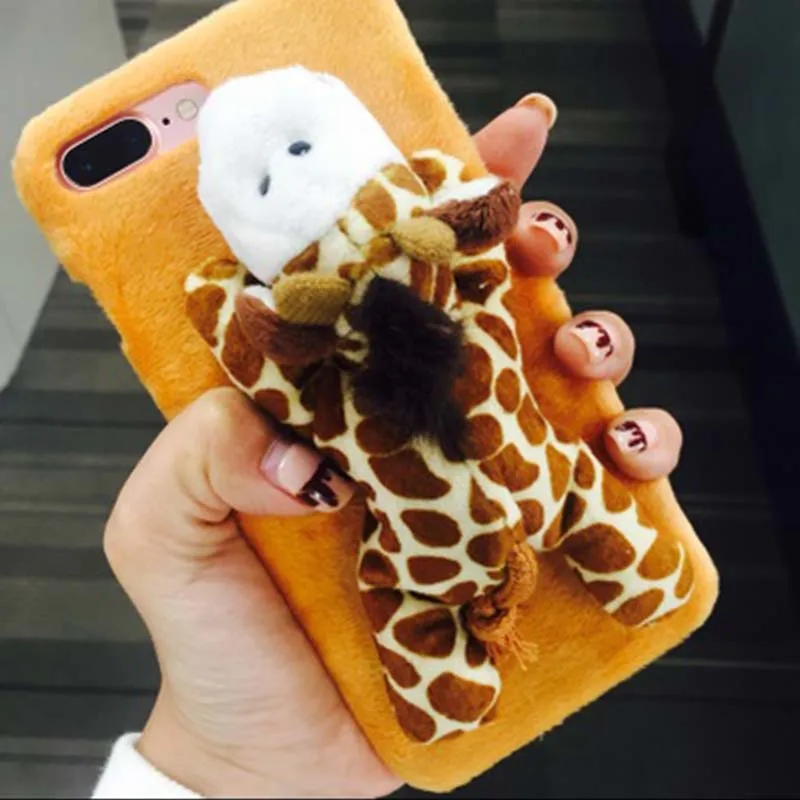 Милый 3D плюшевые куклы Телефонные Чехлы для OPPO R9 r9s R11 плюс Kawaii Пушистые
