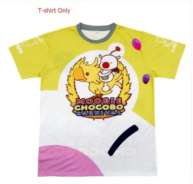 Moogle ChocoboTshirt FF15 Moogle Chocobo футболка шапки Final Fantasy XV ноктис люцис кэлум карнавальные футболки мужская рубашка с коротким рукавом повседневные футболки - Цвет: Moogle ChocoboTshirt
