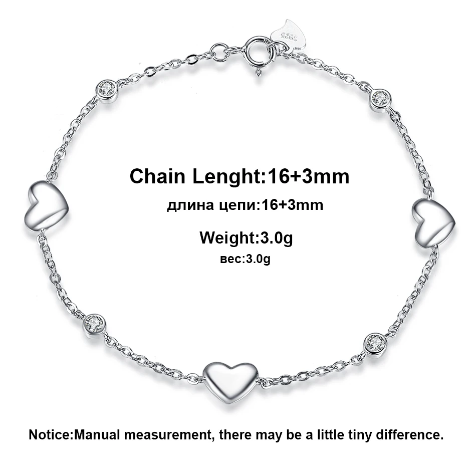 ORSA JEWELS 925 Браслеты стерлингового серебра для Для женщин сердечными амулетами AAA ослепительно CZ Женская мода вечерние ювелирные изделия подарок ASB02
