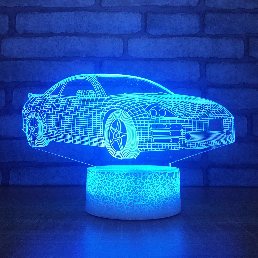 Креативная Автомобильная акриловая 3d настольная лампа светодиодная атмосферная