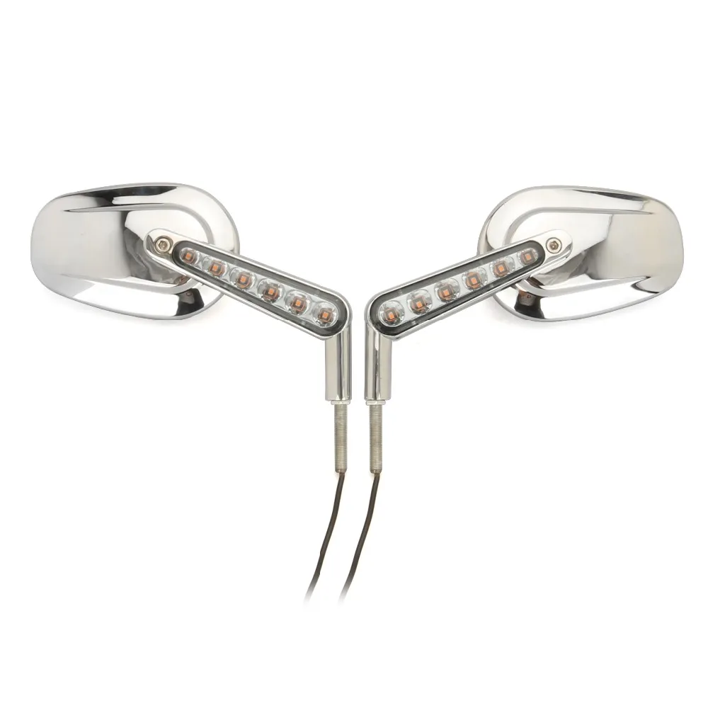 Мотоцикл CHROME боковое зеркало заднего вида зеркала мышцы светодиодный