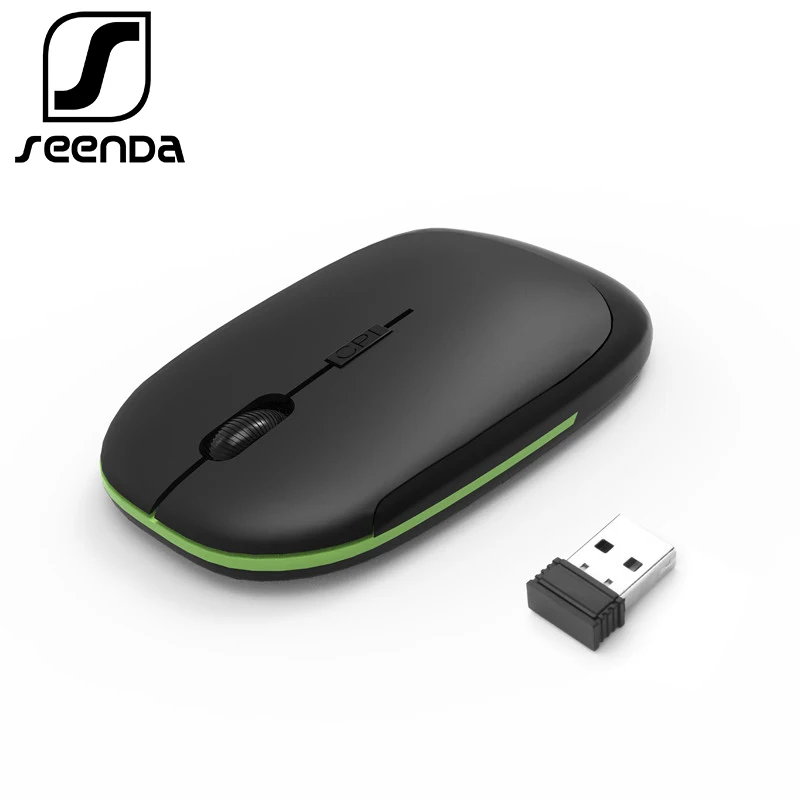 SeenDa, беспроводная мышь, USB, нано приемник, 2,4G, супер тонкая мышь для ноутбука, ноутбука, ПК, для дома и офиса, портативная Бесшумная мышь