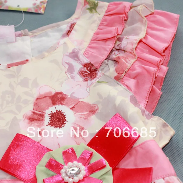 Children cool floral dress posed is nifty and lovely princess 100% cotton girl's Freeshipping | Детская одежда и обувь