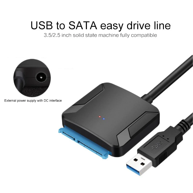 Кабель преобразователь для жестких дисков USB 3 0 на Sata кабель Samsung Seagate WD 2 5 HDD SSD