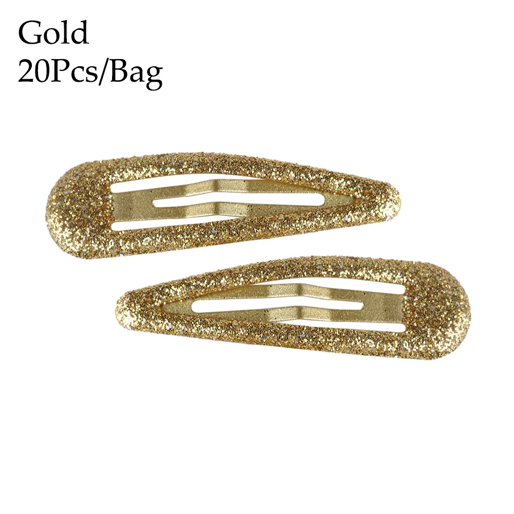 gold 20 шт. блестящие заколки для волос, заколки для волос для детей, Детский зажим для волос, заколки для волос для маленьких девочек, аксессуары для волос, милые металлические заколки 5 см - Цвет: gold