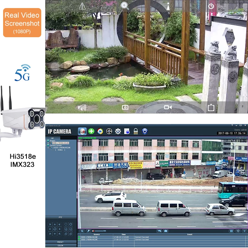 KONLEN 1080 P 5 г Wi Fi циллиндрическая камера IP 2 4 открытый охранных HD IMX323 Hi3518e цвет ночное