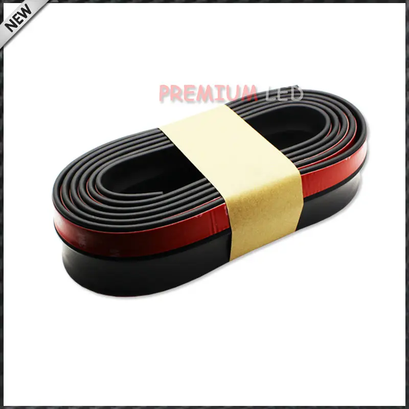 (1) Универсальный Черный w/Красный ПУ Переднего Бампера Для Губ Splitter Подбородок