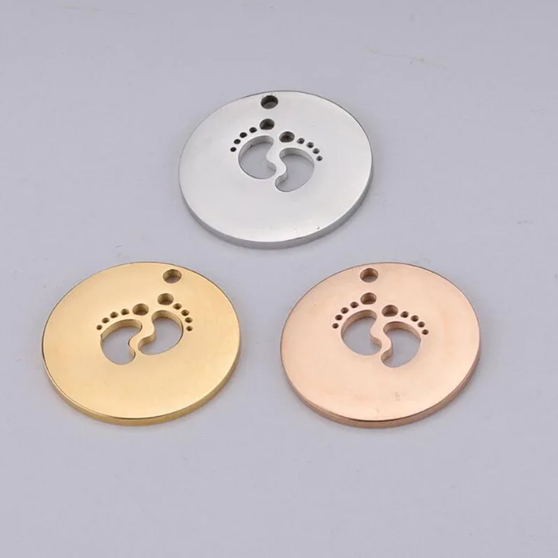 10 шт./лот подвески из нержавеющей стали зеркальные Полированные Круглые