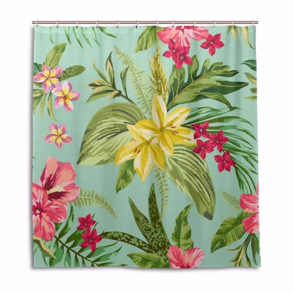 Водонепроницаемая занавеска для душа с цветами защита от плесени Штора ванной s 12