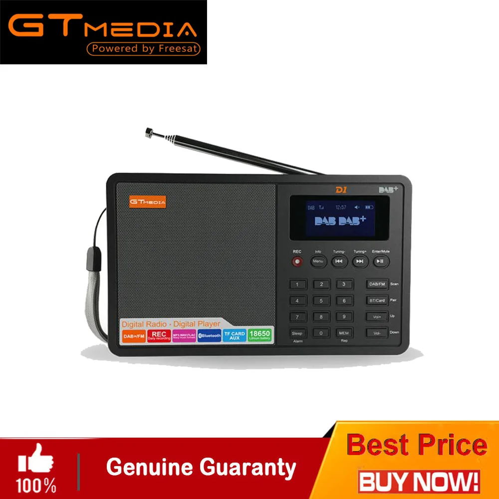 GTMedia D1 DAB FM цифровое радио стерео Встроенный громкоговоритель Bluetooth с