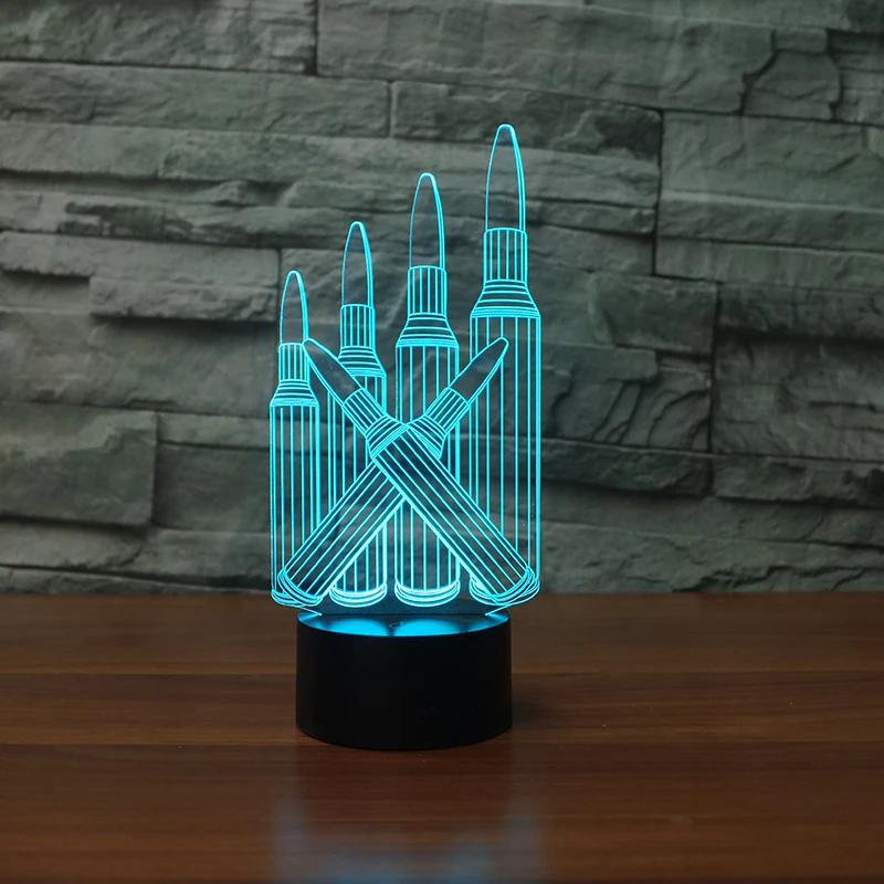 Цилиндрическая 3D лампа 7 цветов Светодиодные ночные лампы для детей сенсорный