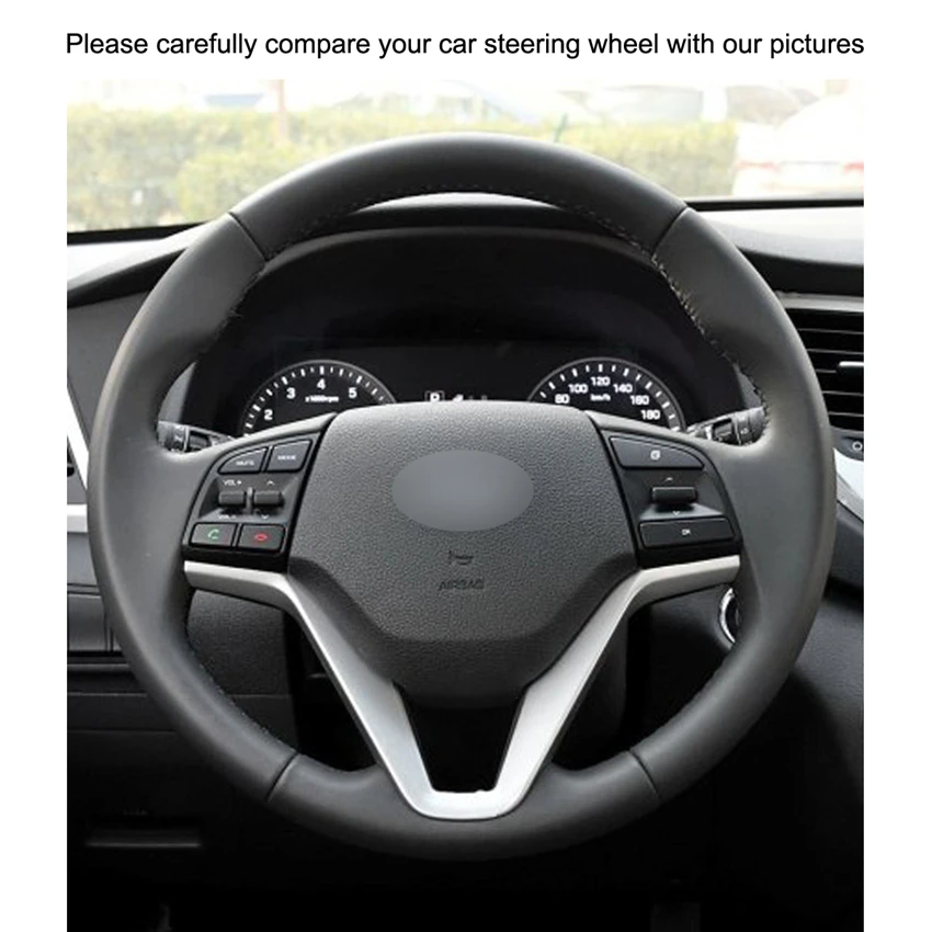 Прошитая вручную черная искусственная кожа для Hyundai Tucson 3 2015 2016 2017 2018 2019 Accent |