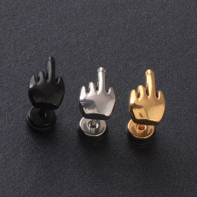 Серьги-пусеты в форме пальца мужские серьги-Пусеты Из Нержавеющей Стали стиле