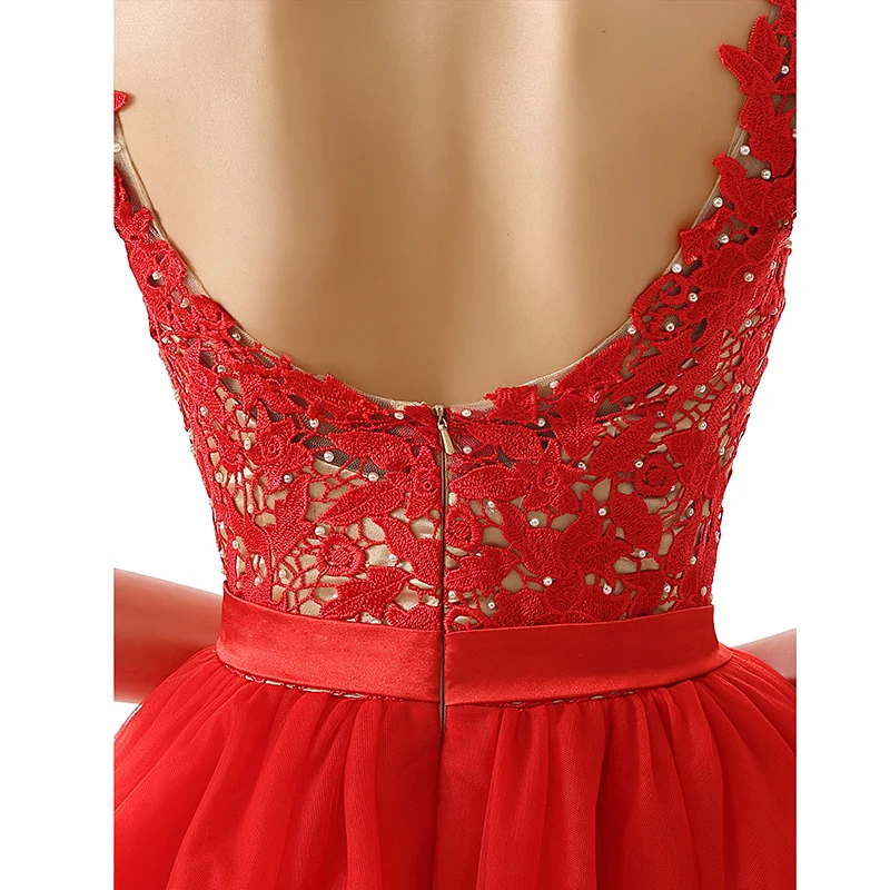 Красные платья для встречи выпускников 2019 трапециевидные элегантные