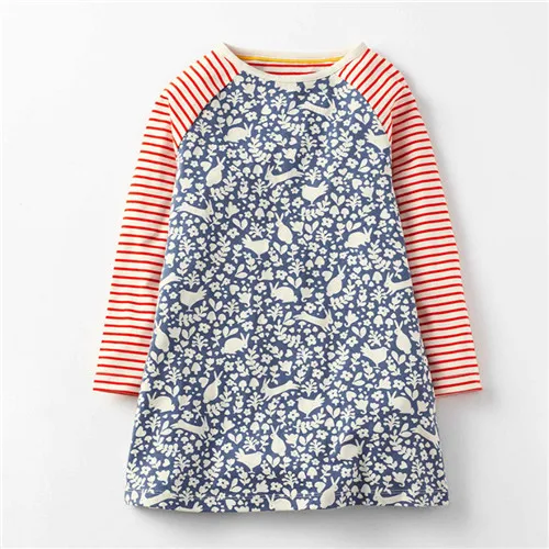 TS0395 NAVY Платья с длинными рукавами; одежда принцессы для девочек; платья для малышей; милая детская одежда из хлопка; сезон осень-весна; Детские платья; вечерние платья - Цвет: TS0395 NAVY